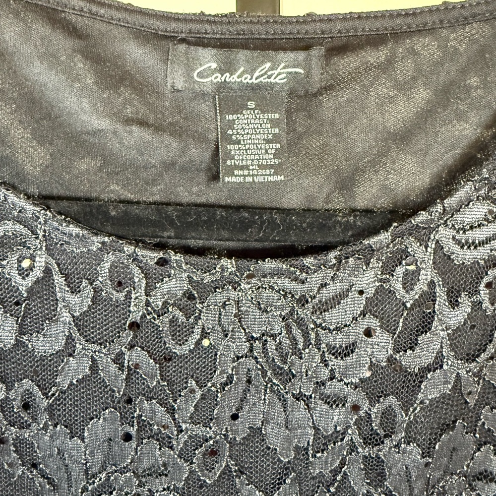 Elegant Lace Bodice Maxi Dress Black Tulle Overlay Formal Gown Prom Tie Small - Picture 5 of 8